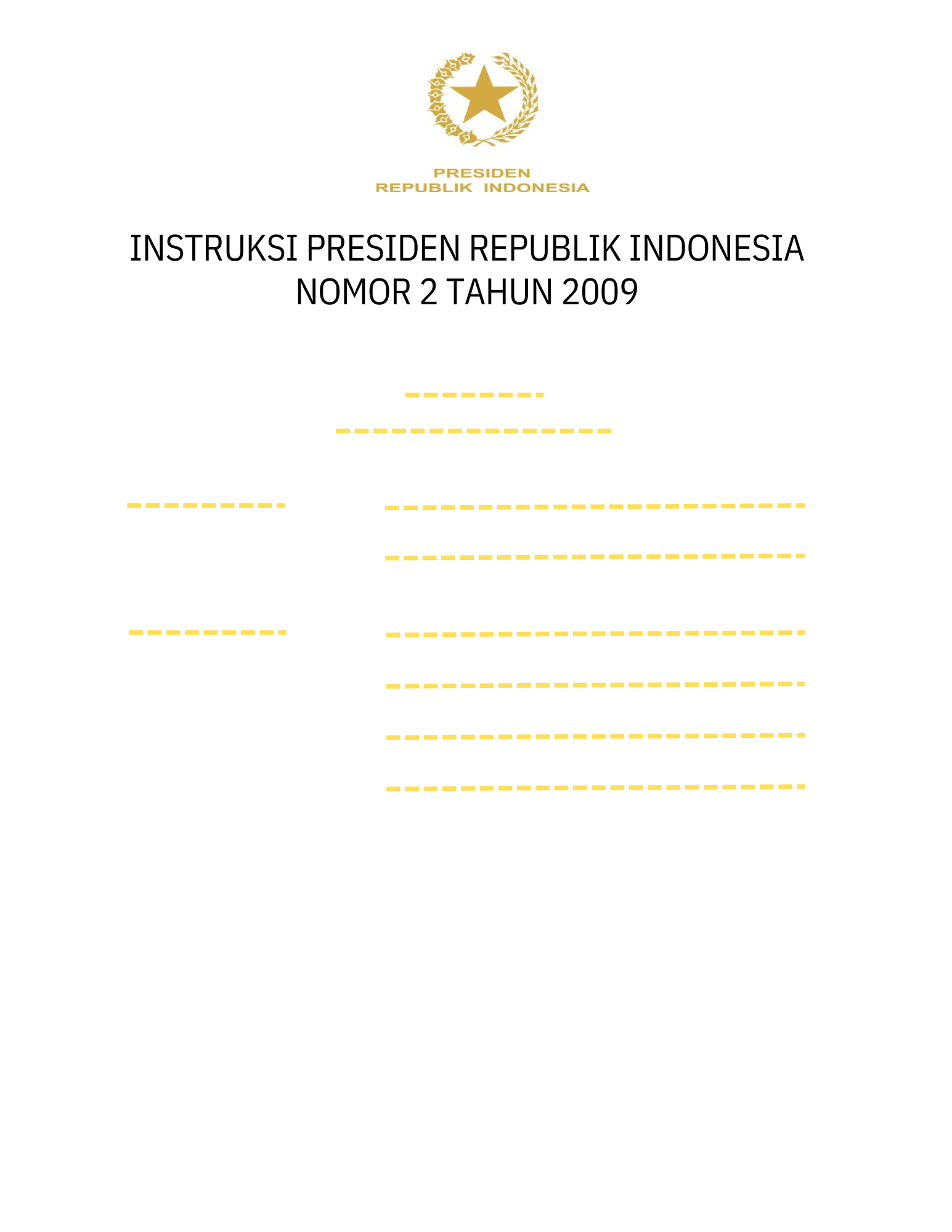 Inpres Nomor 2 Tahun 2009