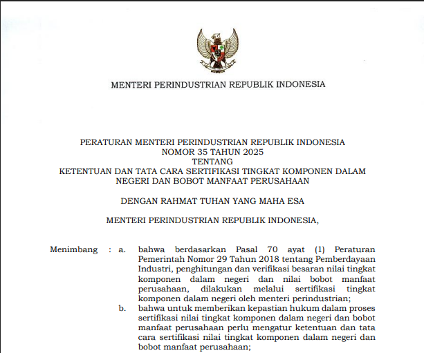 Permenperin No 35 Tahun 2025