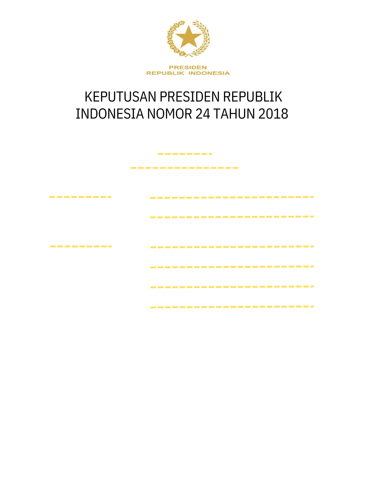 Keppres Nomor 24 Tahun 2018