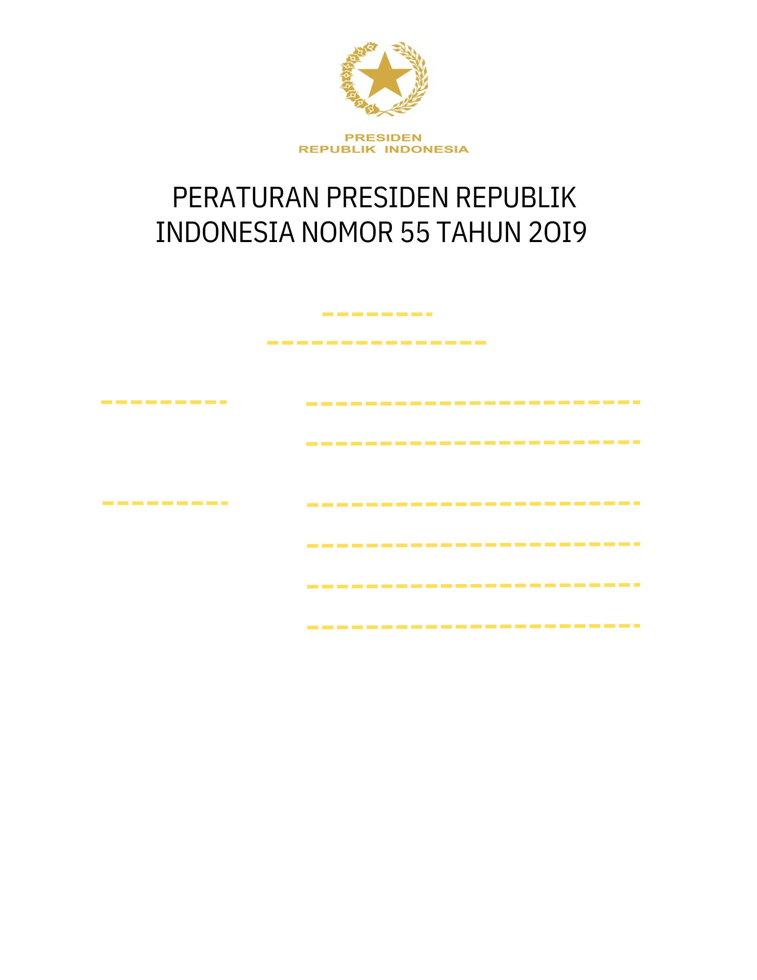 Perpres Nomor 55 Tahun 2019