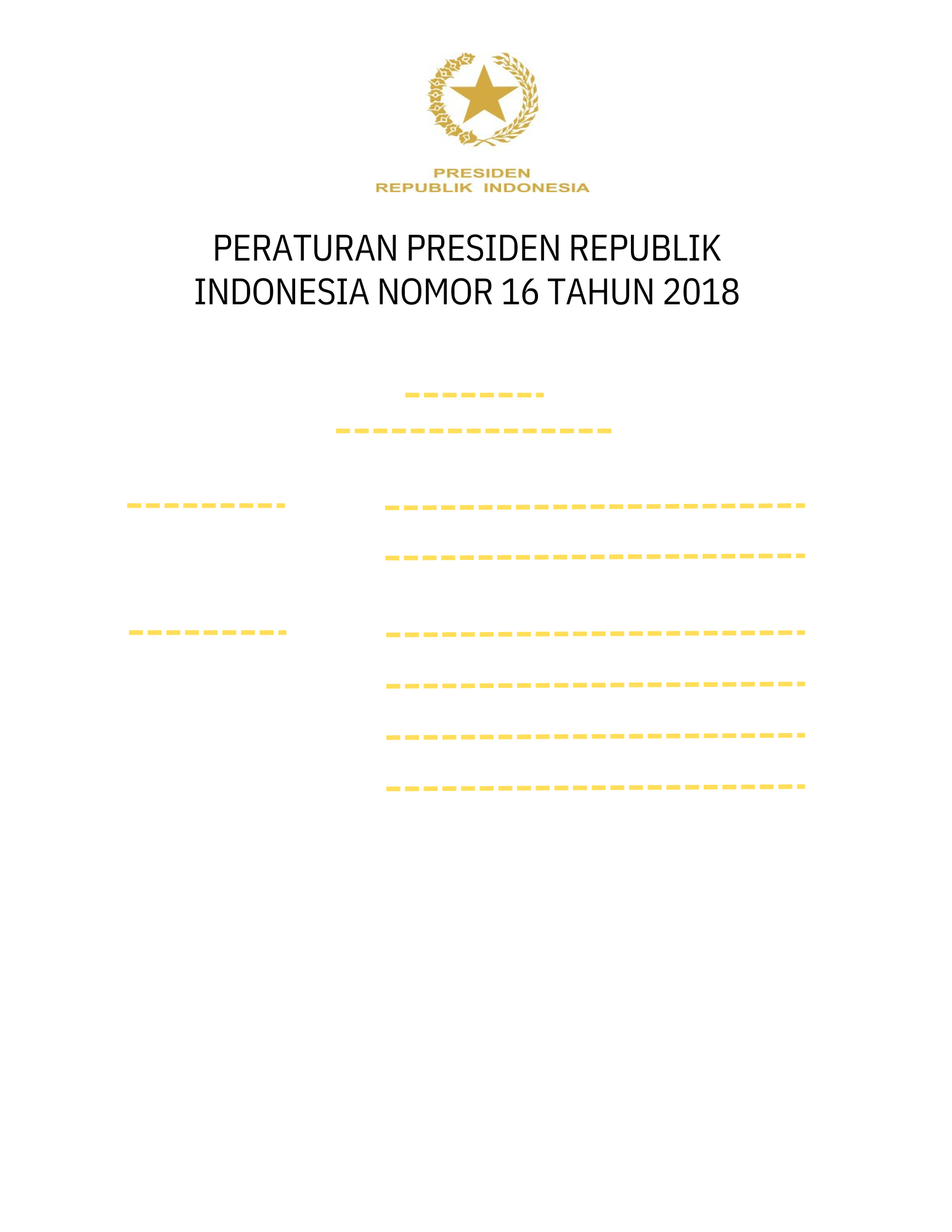 Perpres Nomor 16 Tahun 2018