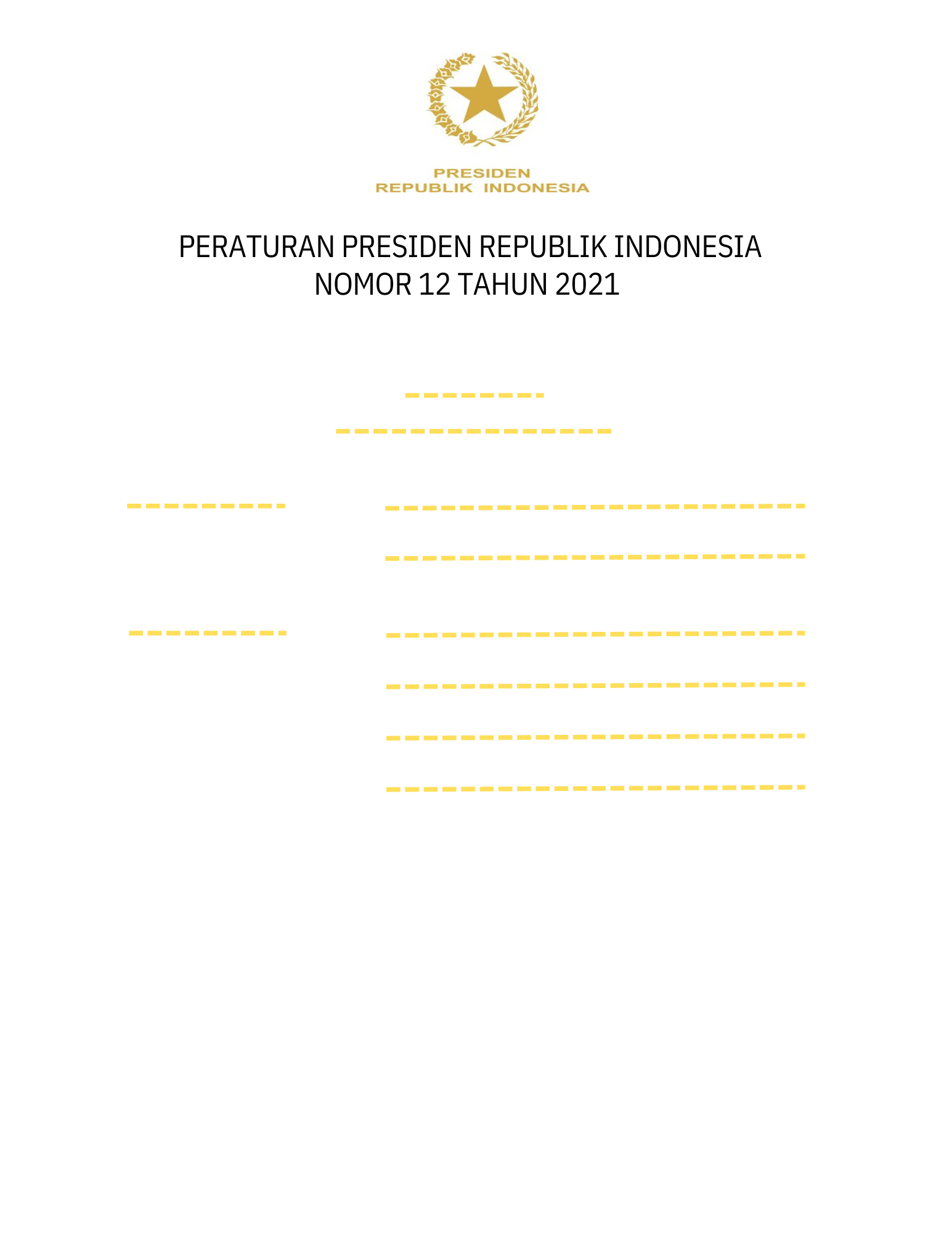 Perpres Nomor 12 Tahun 2021