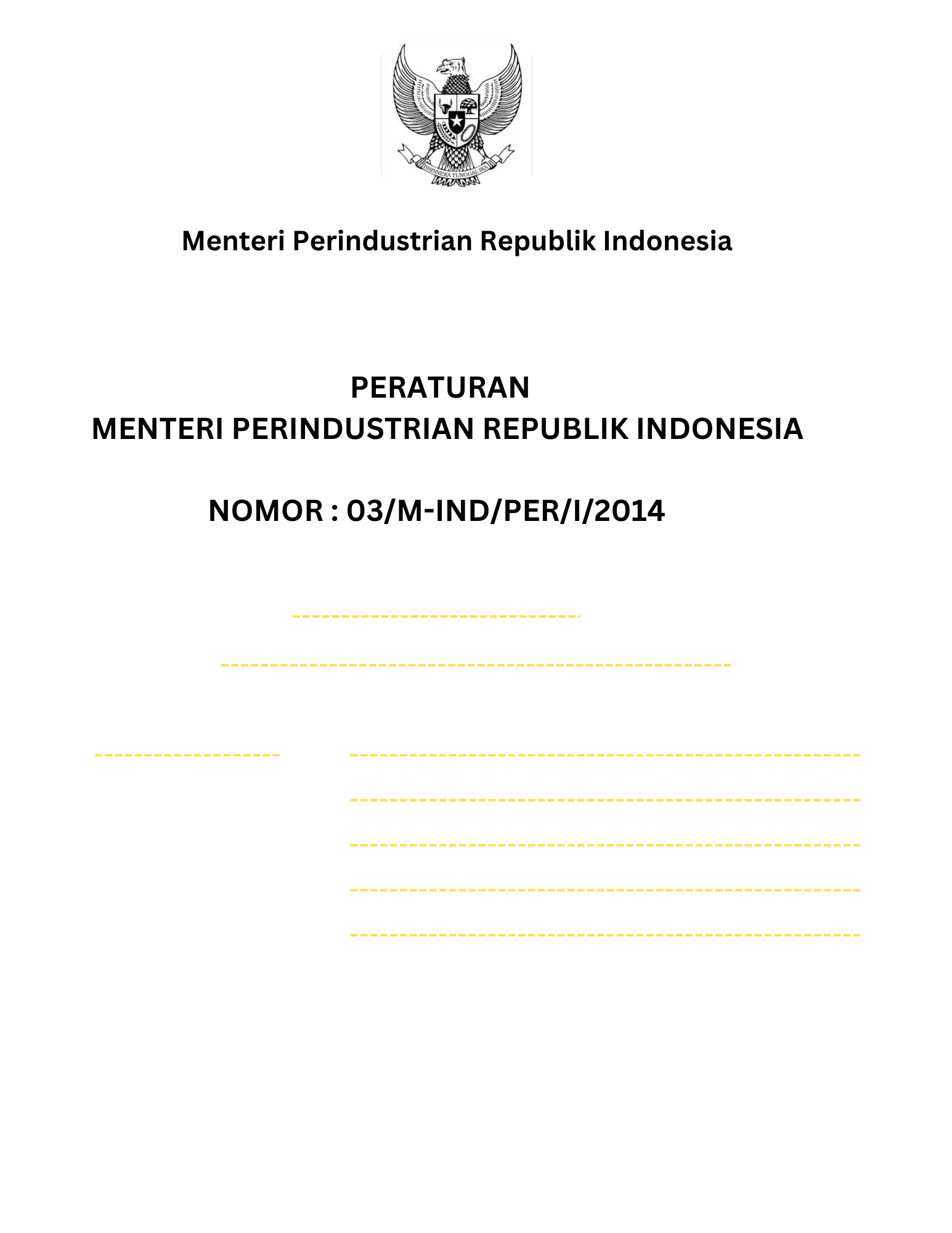 Permenperin Nomor 03 Tahun 2014