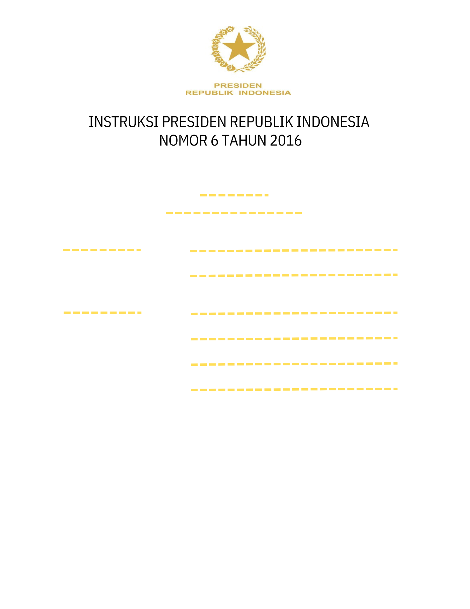 Inpres Nomor 6 Tahun 2016